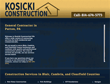 Tablet Screenshot of kosickiconstruction.com